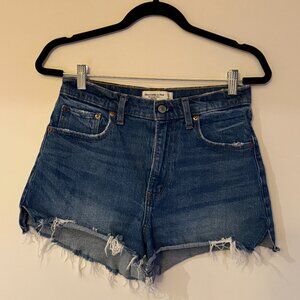 Abercrombie & Fitch Ripped Blue Jean Shorts